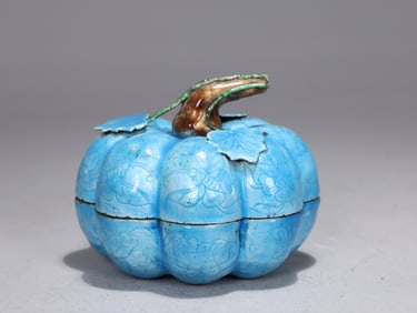Chinese Cloisonne Covered Pumpkin Gourd Jar