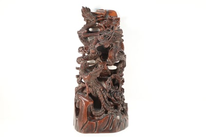 Huanghuali Wood Carved Dragon Shape Figure