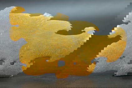 Jade Carved Beast Shape Bi