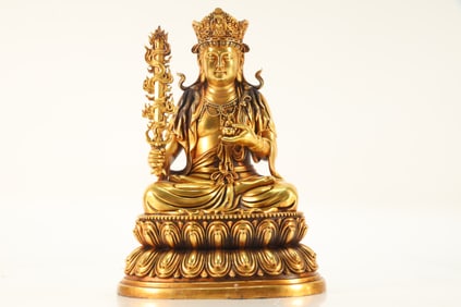 Gilt Bronze Manjushri Figure