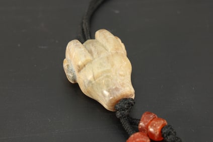 Jade Carved Beast Face Ornament