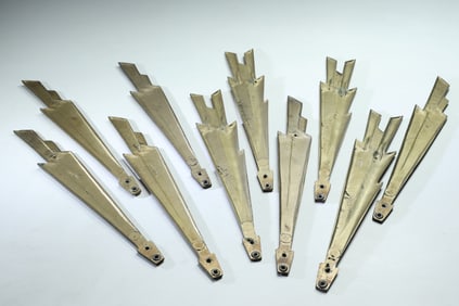 Pair Of Art Nuoveau Style Brass Floral Motif Candlestick