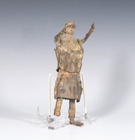 Brutalist Woman Portrait Metal Art Sculpture