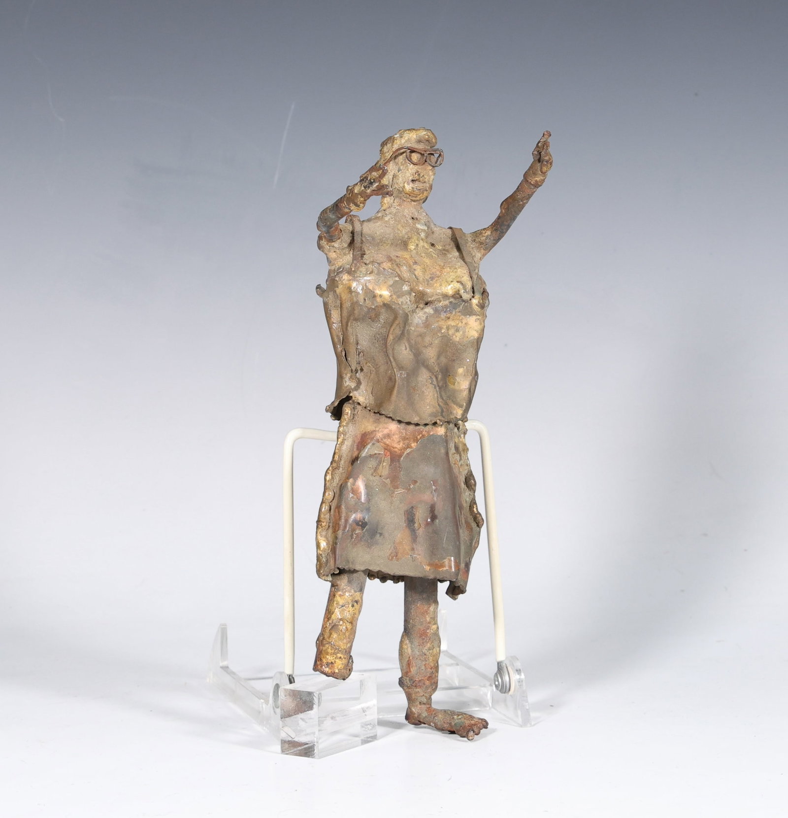Brutalist Woman Portrait Metal Art Sculpture: Brutalist Woman Portrait Metal Art Sculpture (8.5x23x8cm)