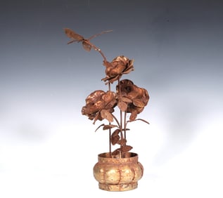 Sankyo Brass Flower "Abuelita Butterfly Flys" Music Box