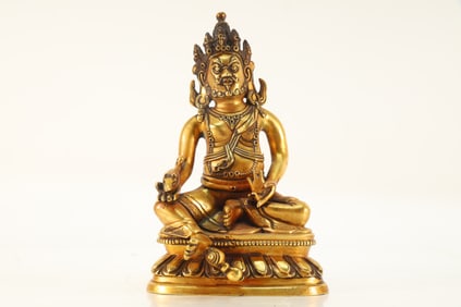 Gilt Bronze Yellow Jambala Figure