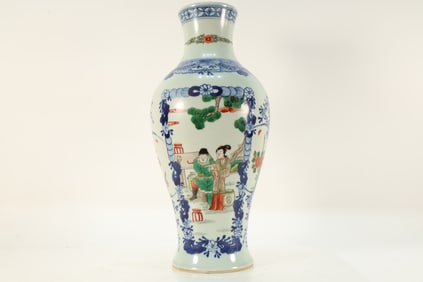 Wucai Character Story Pattern Porcelain Vase