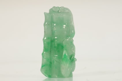 Jadeite Carved Bamboo Shape Ornament