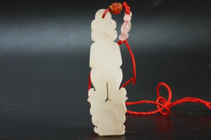 Jade Carved Man Shape Bi