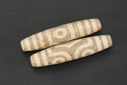 Pair of Dzi Bead