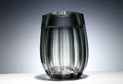 Rare Heavy Smokey Stromberhyttan Thick Walls MCM Oviod Shape Vase