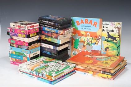 Kids Collection Of Movie Tapes And Disney Books