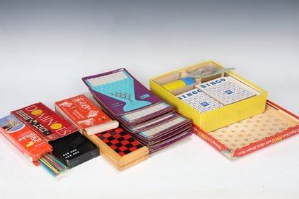 Vintge Games Collection Of Dominoes, Bingo