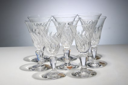 Set Of 8  Vintage Orrefors Teardrop Cyrstal Water Goblet 3.8 Inches Glasses