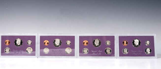Set 4 Of 1984 United Sates 5 Coin Proof Set
