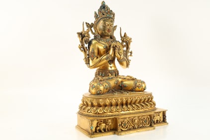 Gilt Bronze GuanYin Figure