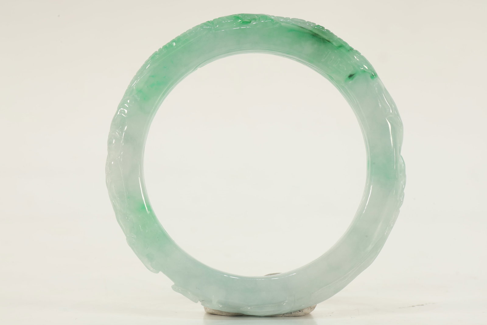 Jadeite Carved Dragon Pattern Bangle (1 of 5)