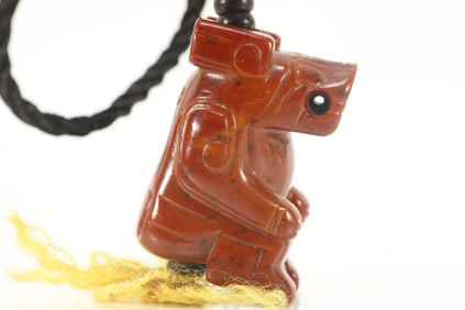 Jade Carved Bear Shape Ornament