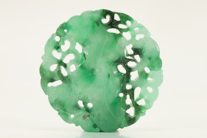Jadeite Carved Lotus Flower Pattern Pendant