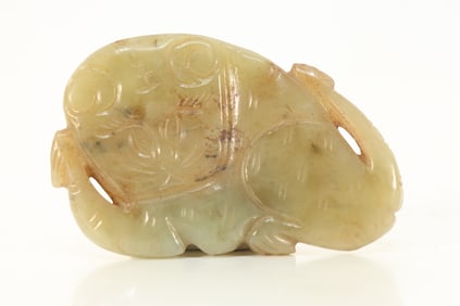 Jade Carved Tiger Shape Ornament