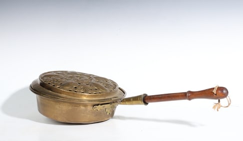 Vintage French Brass Bed Warmer