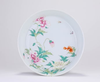 Famille Rose Flower Pattern Porcelain Plate