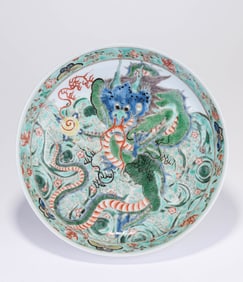 Wucai Dragon Pattern Porcelain Plate