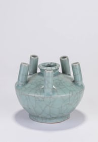 Longquan Glazed Five Mouth Porcelain Vase