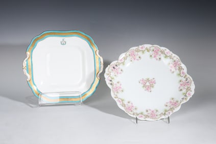 Set Of 2 Plates Elit Work Limoges France With Square Plate