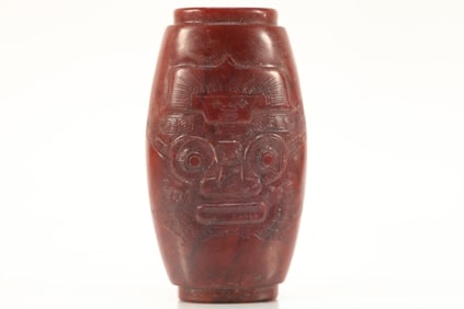 Jade Carved Beast Face Pattern Cong Ornament