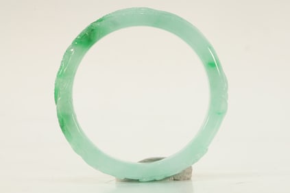 Jadeite Carved Dragon Pattern Bangle