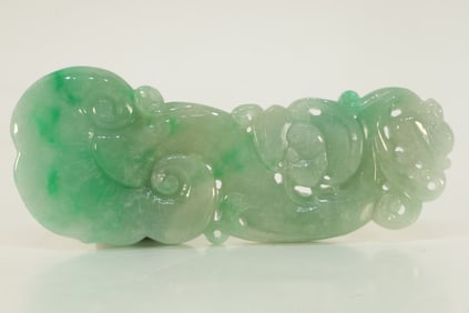 Jadeite Carved Reishi Mushroom Pattern RuYi Ornament