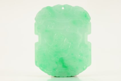Jadeite Carved Character Pattern Pendant