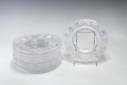 Set Of 11 Vintage Hawkes Strawberry Diamond Pattern 8" Plates