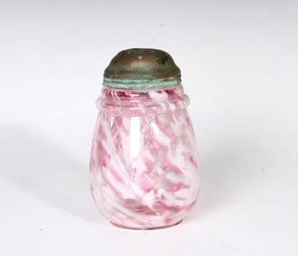 Vintage End Of Day Cranberry Swirl Glass Sugar Shaker