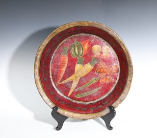 Hand Made Painted Wooden Large Bowl