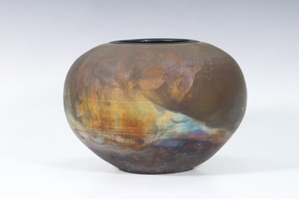 Clay Pottery With Smoke Glaze Signed Bruze Johnson