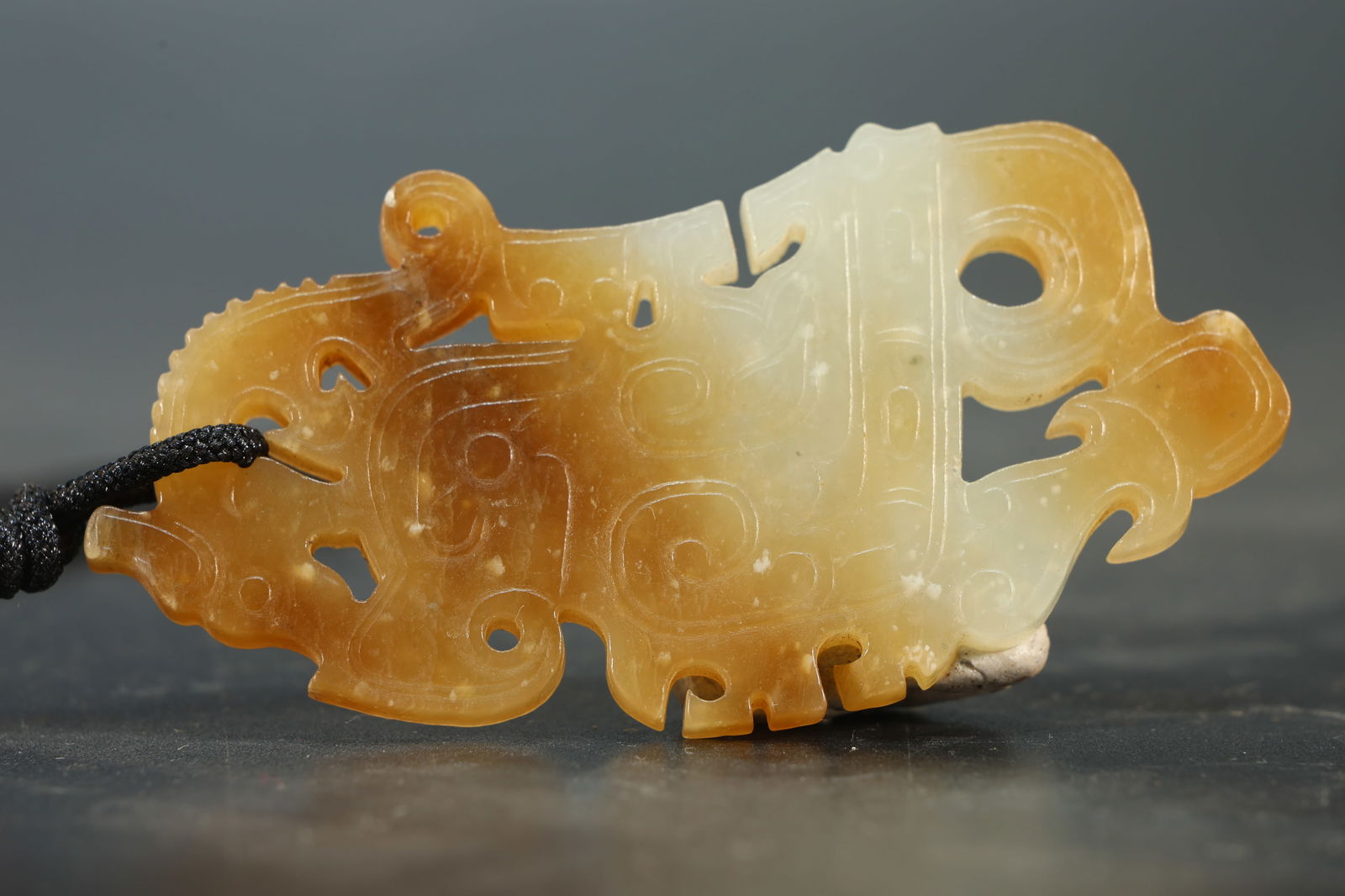 Jade Carved Bird Shape Bi (1 of 4)
