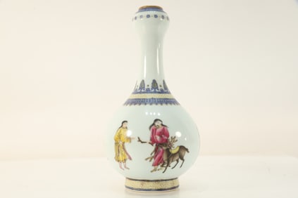 Famille Rose Character Story Pattern Porcelain Vase