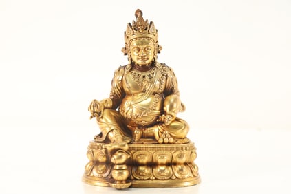 Gilt Bronze Yellow Jambala Figure