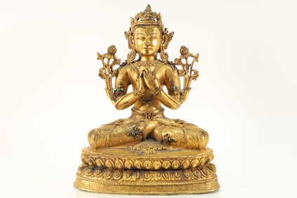 Gilt Bronze GuanYin Figure
