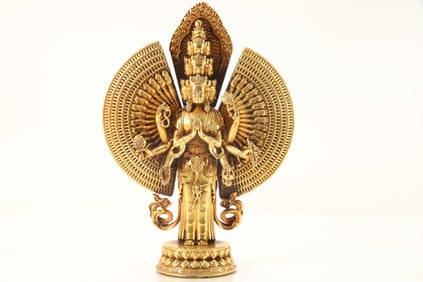Gilt Bronze Thousand Hand GuanYin Figure