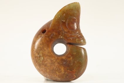 Jade Carved Pig Dragon Ornament
