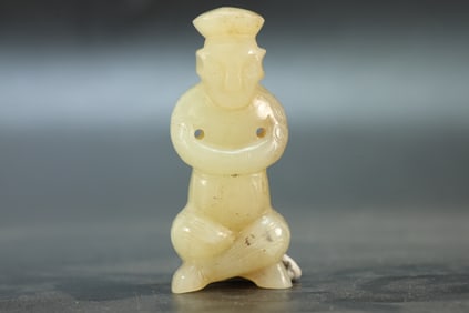 Jade Carved Character Shape Ornament