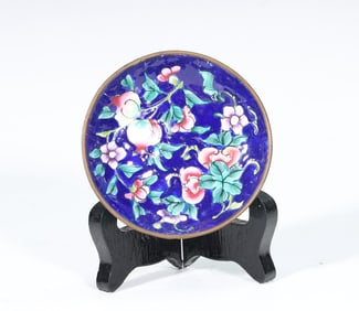 Small Bronze Enamel Fruit Pattern Dish