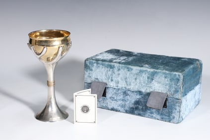 Rosenthal Silver And Gold Plated Kiddush Cup Goblet 6.5" With Box