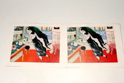 Two Of Giclee Art Prints The Birthday 1915 by Marc Chagall