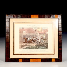 The First Steeple-Chase on Record', Framed1839 Set 1 H.Aiken
