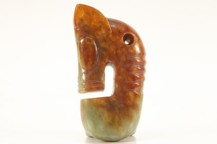 Jade Carved Pig Dragon Ornament