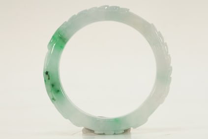 Jadeite Carved Dragon Pattern Bangle